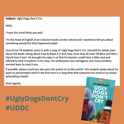 Year 9 boy raves about Ugly Dogs Don't Cry
